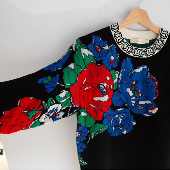 Tory Burch oversized floral wool blend sweater - Picture 5 of 8